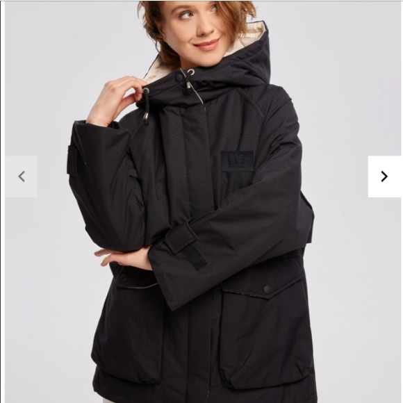 Lit Stouthearted duck down winter parka NWOT hooded pockets oversized black S - Picture 15 of 17